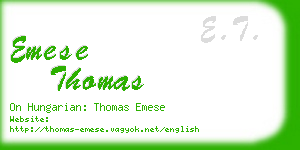 emese thomas business card